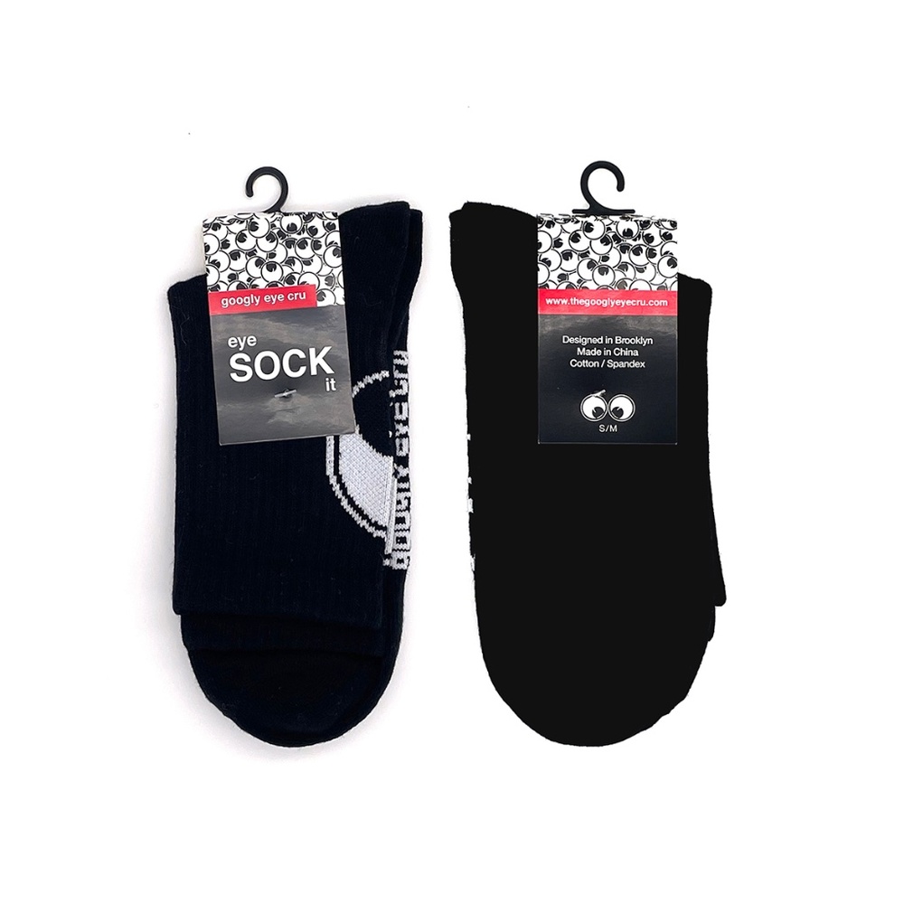 Black Googly eye cru socks